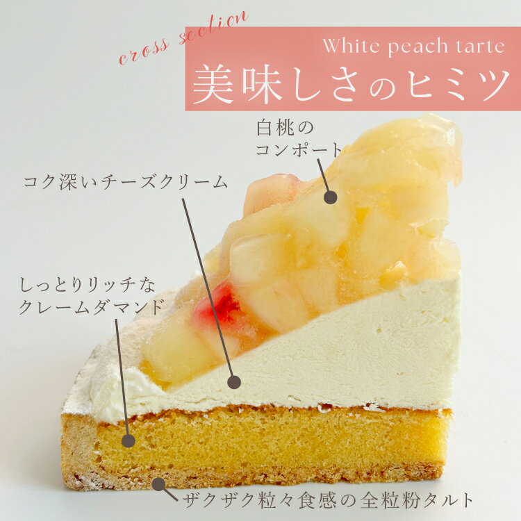 【100円OFFクーポン】贅沢な完熟桃のチーズタルト 6号 8〜10名用 あす楽 父の日 早割 スイーツ 送料無料 冷凍 選べるラッピング8種 お取り寄せ 送料無料 スイーツ ギフト 心優-CotoyuSweets- 保存料 着色料 無添加 内祝 出産祝 結婚祝 結婚内祝 出産内祝 2