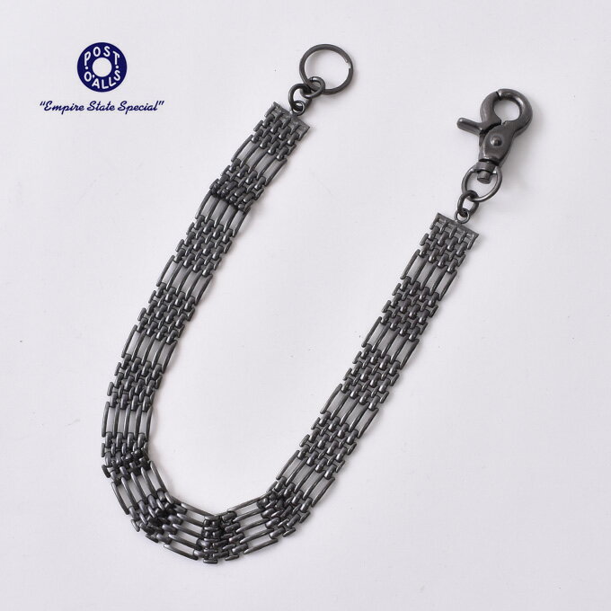 【POST OVERALLS】ポストオーバーオールズPOST Key Chain #3（3912 PK3）ポストキーチェーンbrass flat black ブラスフラットブラック[ネコポス対応]