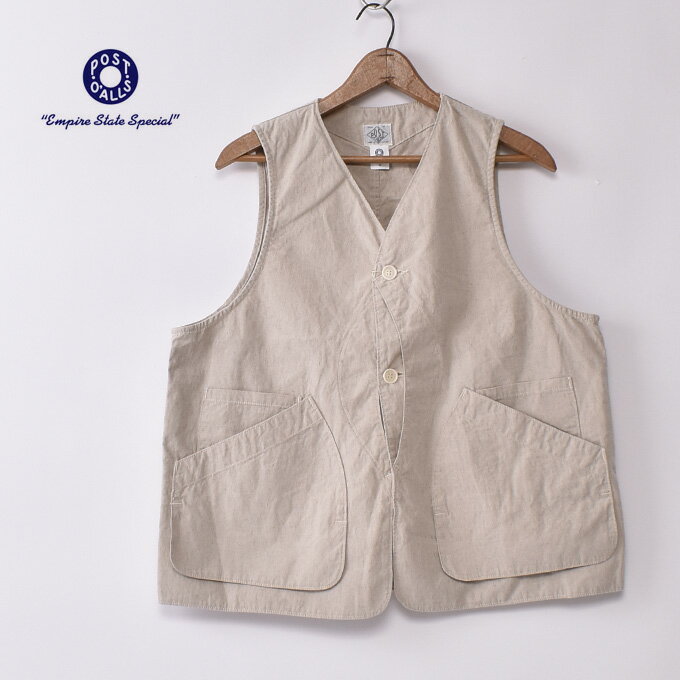 ポストオーバーオールズDEE Vest (#3502HCP1) ディーベストhemp/cotton poplin natural ヘンプコットンポプリン ナチュラル