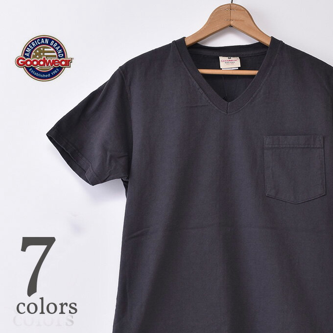 2023年カラーグッドウェアS/S V neck Pocket T-shirts半袖 VネックポケットTシャツ日本正規代理店 ソーズカンパニー全7色《S-60》
