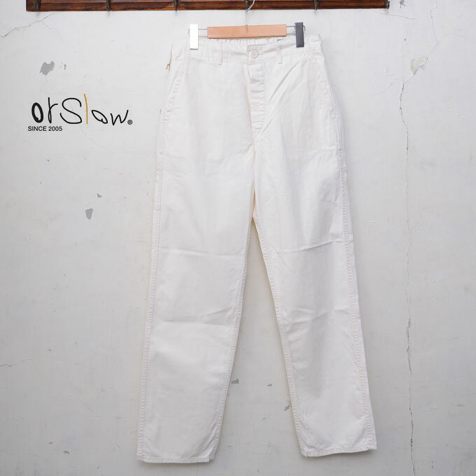 オアスロウUNISEX MODEL　ユニセックスモデルFRENCH WORK PANTSフレンチワークパンツHERRING BONE TWILL COTTONヘリンボーンツイルコットンecru（66）z5x