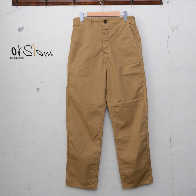 【orslow】オアスロウUNISEX MODEL　ユニセックスモデルFRENCH WORK PANTSフレンチワークパンツHERRING BONE TWILL COTTONヘリンボーンツイルコットンKHAKI（40）z5x