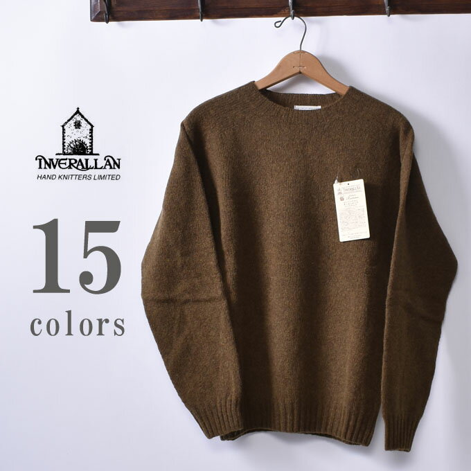  30OFF SALE  INVERALLAN Co[ACREW NECK SHETLAND SWEATERN[lbN VFbghZ[^[ jbgS15F