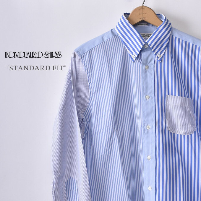 【INDIVIDUALIZED SHIRTS】インディビジュアライズドシャツL/S STANDARD FIT BD SHIRTロングスリーブ スタンダードフィットボタンダウン シャツPinpoint Oxford Crazy Blue Stripeピンポイントオックスフォード クレイジー ブルーストライプ