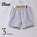 【LOSANGELS APPAREL】ロサンゼルスアパレルHF02 14oz HEAVY FLEECE MID LENGTH SHORTS14オンス ヘビーフリース ショーツ ショートパンツ全3色