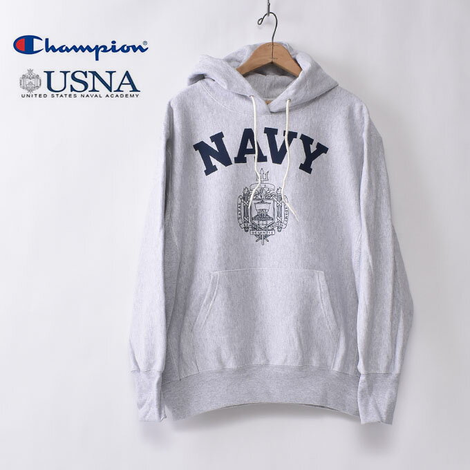 【Champion】チャンピオンUS企画 Champion "USNA" Reverse Weave Sweat Hood Parkaリバースウィーブ スウェット フード パーカー 海軍兵学校 United States Naval Academy US NAVYACADEMIC SILVER アカデミーシルバーのサムネイル