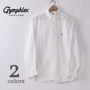 【Gymphlex】ジムフレックスBD SHIRTS LINEN ( GY-B0196 KLS) ボタンダウンシャツ リネン MEN全2色 (WHITE NAVY) z10x