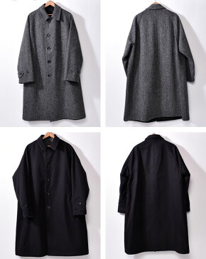 ★10％OFFクーポン配布中 Made in Japan【ANATOMICA】アナトミカSINGLE RAGLAN COAT 2 SP GABARDINEシングルラグラン2 SP ステンカラーコートGABARDINE×TWEED ギャバジン×ツイードBLACK ブラック