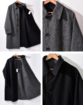 ★10％OFFクーポン配布中 Made in Japan【ANATOMICA】アナトミカSINGLE RAGLAN COAT 2 SP GABARDINEシングルラグラン2 SP ステンカラーコートGABARDINE×TWEED ギャバジン×ツイードBLACK ブラック