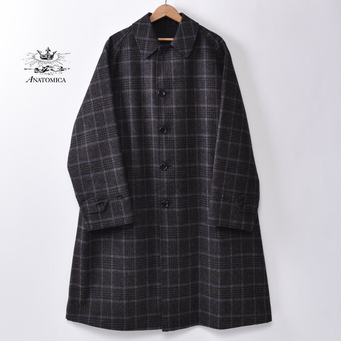 【ANATOMICA】アナトミカSINGLE RAGLAN COAT 2 REVERSIBLEシングルラグランコート2 リバーシブルリバーシブル ステンカラーコートBLACK ブラックz10x