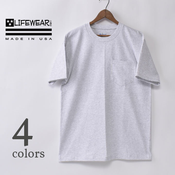 【LIFE WEAR】ライフウェアHEAVY WEIGHT 7oz SHORT SLEEVE T-SHIRT WITH POCKETヘビーウェイト半袖ポケット付Tシャツ全4色 ネコポス対応