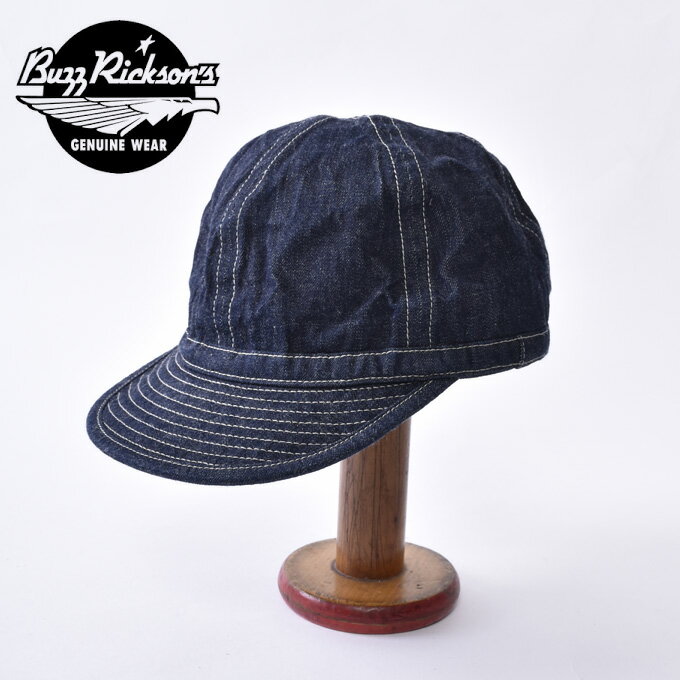 【BUZZRICKSON S】バズリクソンズUS.Army Denim Fatigue Cap BR02308 421NvyA アメリカ軍 デニムファティーグキャップブルーデニム ワンウォッシュ[ネコポス対応]