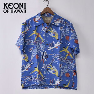 SUN SURFۥ󥵡KEONI OF HAWAIISHORT SLEEVE RAYON ALOHA SHIRTWAIKIKI REEF by JOHN MEIGSSS39134 125BLȾµ 졼 ϥ ϥ磻󥷥BLUES-50