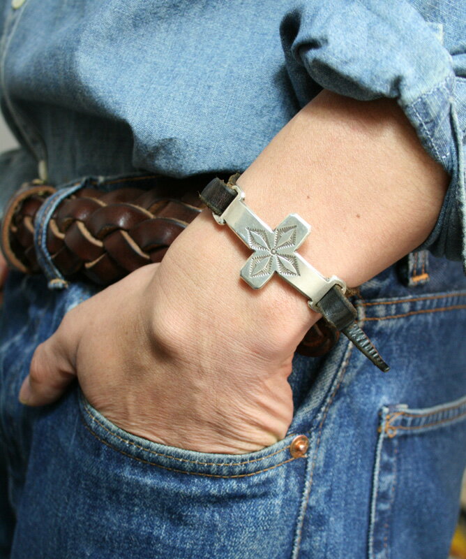 【JACK WALKER】ジャックウォーカーsilver & leather bracelet　#04シルバーブレスレット