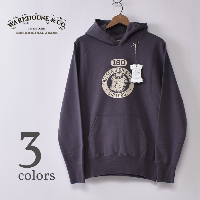 ウエアハウスCHELSEA（Lot 462）SWEAT RAGLAN HOODフードスウェット パーカー プリントスウェット全3色