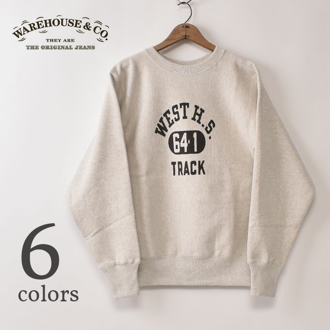 WARE HOUSE / Lot 483 WEST H.S. CREW NECK SWEAT SHIRTSウエアハウス / WEST H.S. クルーネックスウェット プリントスウェット リバースウェーブスタイル 全6色