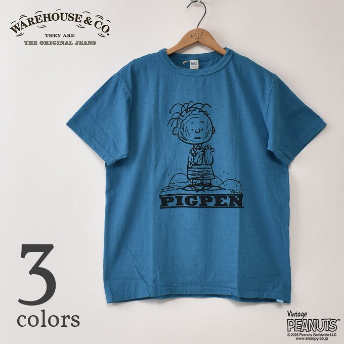 WARE HOUSE / Lot YP126S-5 I'M A DUST MAGNET! (PIG PEN) T-SHIRTSウエアハウス / アイ ム ア ダスト マグネット (ピッグペン) Tシャツ 全3色