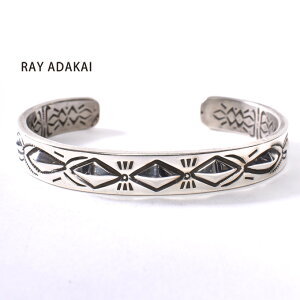 ナバホ族【RAY ADAKAI】レイアダカイDouble Stamp Bracelet 1/4inchダブルスタンプブレスレット 1/4インチSize Mz5x