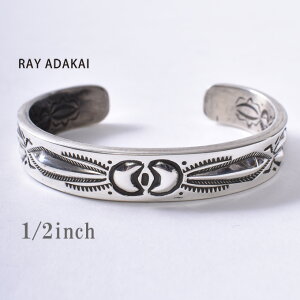 ナバホ族【RAY ADAKAI】レイアダカイDouble Stamp Bracelet 1/2inchダブルスタンプブレスレット 1/2インチSize Mz5x