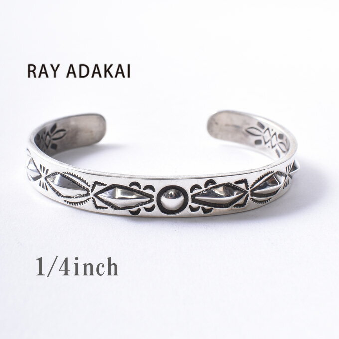 ナバホ族【RAY ADAKAI】レイアダカイDouble Stamp Bracelet 1/4inchダブルスタンプブレスレット 1/4イ..