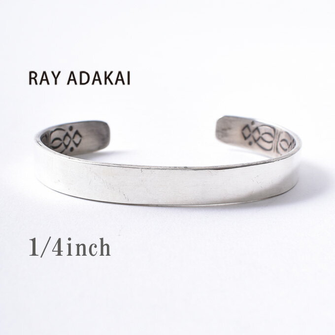 ナバホ族【RAY ADAKAI】レイアダカイDouble Stamp Bracelet 1/4inch Planeダブルスタンプブレスレット ..