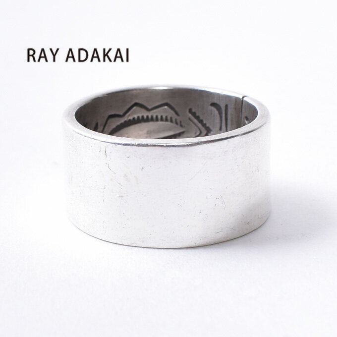 ナバホ族【RAY ADAKAI】レイアダカイDouble Stamp Ring Planeダブルスタンプリング プレーンSize M（19号）z5x