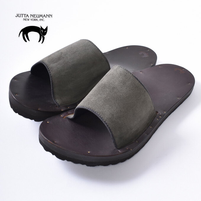 【JUTTA NEUMANN】ユッタ ニューマンSIMONE / BIRKENSTOCK SOLEシモーネ / ビルケンシュトックソールラウンドタイプ レザー サンダルMOSS SUEDE モススウェード