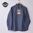 イーストマンレザー・モーターサイクルクラブ CHAMBRAY WORK SHIRT 1940s STYLE WORK SHIRT SELVEDGE CHAMBRAY BLACK ELMC