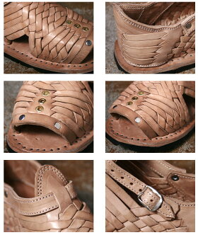 《マスタ待ち》MadeinMEXICO【HANDMADEMEXICANHUARACHES】ハンドメイドメキシカンワラチェレザーサンダルナチュラル