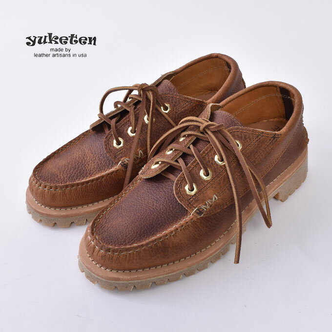 【YUKETEN】ユケテンANGLER MOC WITH LUG SOLEアングラーモック ラグソールBK GrizzlyBROWN ブラウン《S-50》