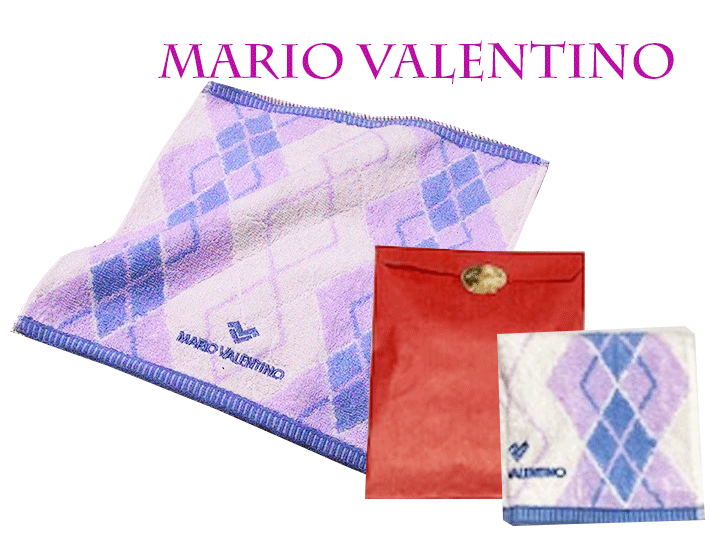 【ギフト】ブランド「MARIO VALENTINO」purple〔マリオ バレンチノ〕ハンドタオルハンカチ　母の日に・プチギフト・…