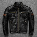 【スーパーSALE 10%OFF】バイクジャケット 革ジャン 皮ジャン 牛革 本革 真革 牛レザー レトロ風 アウター ライダース ライダースジャケット バイク レザージャケット 防風 防寒 レザー お洒落 革ジャン メンズ 大きいサイズ カジュアル