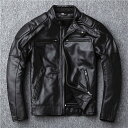【スーパーSALE 10%OFF】バイクジャケット 革ジャン 皮ジャン 牛革 本革 真革 牛レザー レトロ風 アウター ライダース ライダースジャケット バイク レザージャケット 防風 防寒 レザー お洒落 革ジャン メンズ 大きいサイズ カジュアル