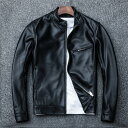 【スーパーSALE 10%OFF】バイクジャケット 革ジャン 皮ジャン 羊革 本革 真革 羊レザー レトロ風 レザージャケット アウター ライダース ライダースジャケット バイク 防風 防寒 レザー お洒落 革ジャン メンズ 大きいサイズ カジュアル