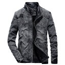【スーパーSALE 10%OFF】バイクジャケット デニム デニムジャン レトロ風 スリム ジャケット アウター ライダース ライダースジャケット バイク 防風 防寒 お洒落 メンズ 大きいサイズ カジュアル ツーリング 普段着 防寒対策 冬着 おしゃれ 春 秋 冬