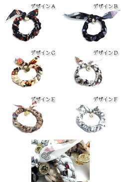 追跡可能メール便OK♪シュシュ【プリントシュシュブレス】ヘアアクセサリー ヘアゴム ブレスレット リボン うさ耳 スカーフ柄 マリン柄 チャーム付 おしゃれ 可愛い 上品 大人 子供 キッズ カジュアル 簡単アクセント レディース