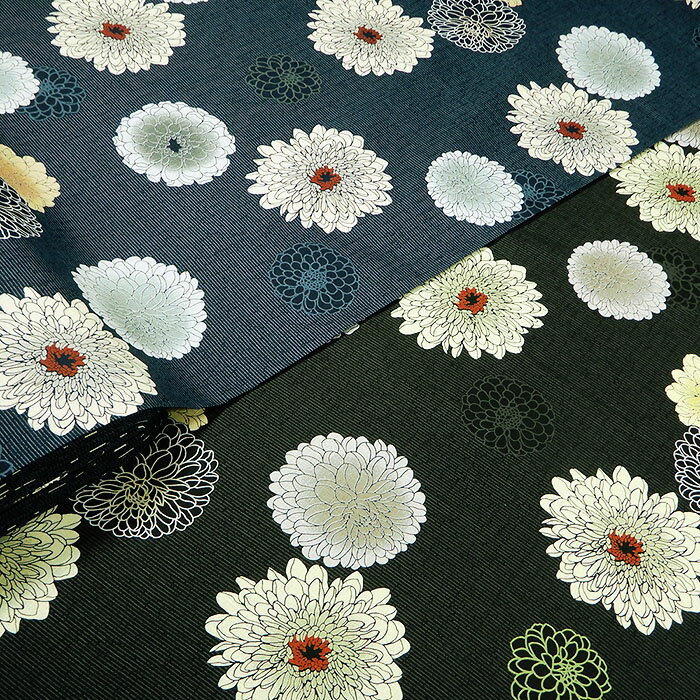 和柄 生地 織地菊花文様 サザンクロ