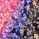 桜柄 ちりめん生地 カットちりめん 35cm×33cm 縮緬生地 京ちりめん 桜乱舞 桜柄 金彩 金閣 カットクロス レーヨン 布 はぎれ 端切れ 布地 プリント 商用利用可 メール便は10枚まで