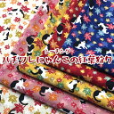 シーチング ハチワレにゃんこの紅葉狩り(単位50cm)生地/布/綿/コットン/プリント/和柄/和調/猫/ネコ/キャット/CAT/もみじ/秋