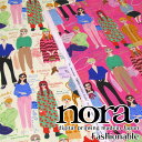 nora. digital printing madein Japan シーチング　デジタルプリント　Fashionable（単位50cm）女の子/ガール/オシャレ/ファッション/カラフル/ノラ/モエランスタジオ/コットン/綿/生地/プリント