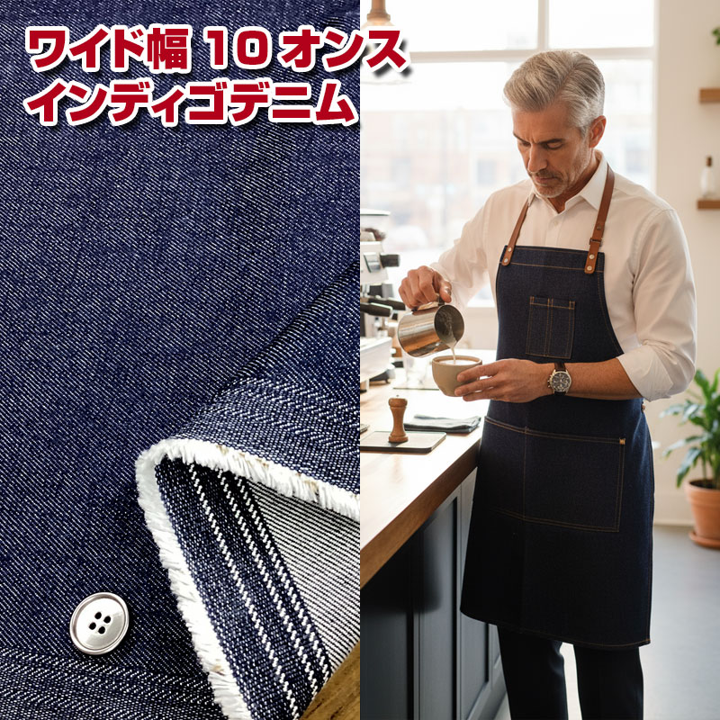 Rakuten - ワイド幅10オンスインディゴデニム（単位 50cm）デニム生地/綿/コットン/生地/布/DENIM/無地/パンツ/スカート/ハンドメイド