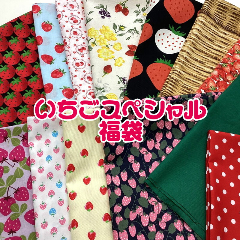 11/20(木)20時販売スタート いちごスペシャル福袋（1セット）苺/ストロベリー/Strawberry/福袋/お得/お買い得/カットクロス/コットン/生地/プリントのサムネイル