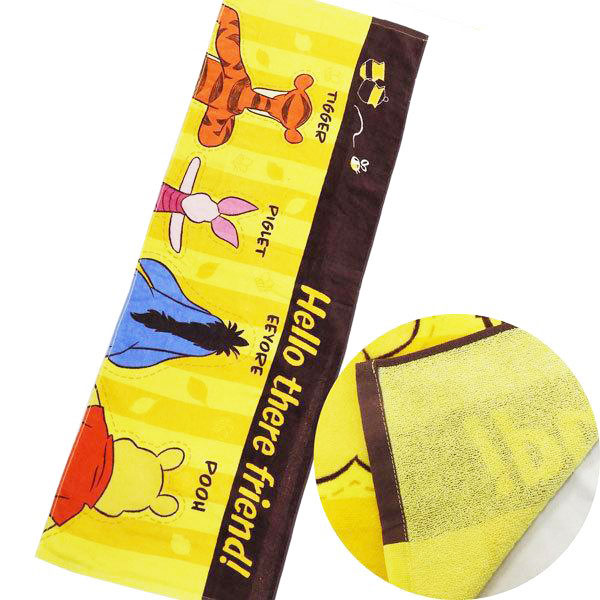 送料無料 ディズニー くまのプーさん プーさん 子供タオル スポーツタオル ジュニアバスタオル プールタオル 110×40cm 丸眞のサムネイル