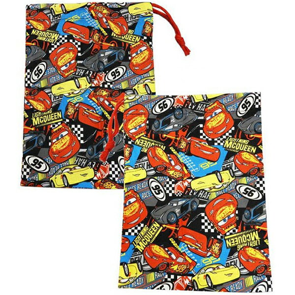 送料無料 日本製 ディズニー カーズ 歯ブラシホルダー付 コップ袋 コップ入れ 巾着 148×205mm