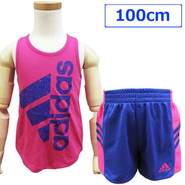 【ポイント5倍★300円クーポン 10/4 20:00〜10/11 1:59】 送料無料 adidas アディダス 子供服 キッズ 上下セット セットアップ タンクトップ Tシャツ ショートパンツ 3歳 100cm 【アメリカ買付商品】【SP10】