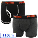 メール便送料無料PUMAプーマ子供用ブリーフキッズパンツ下着スポーツパンツボクサーブリーフ黒ブラック2枚セット4歳5歳110cmブラックグレー【アメリカ買付商品...