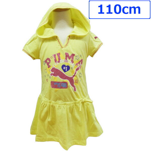 送料無料PUMAプーマ子供服スポーツウエアチュニックワンピースカットソー半袖女の子用4歳110cmイエロー【アメリカ買付商品】【SP10】