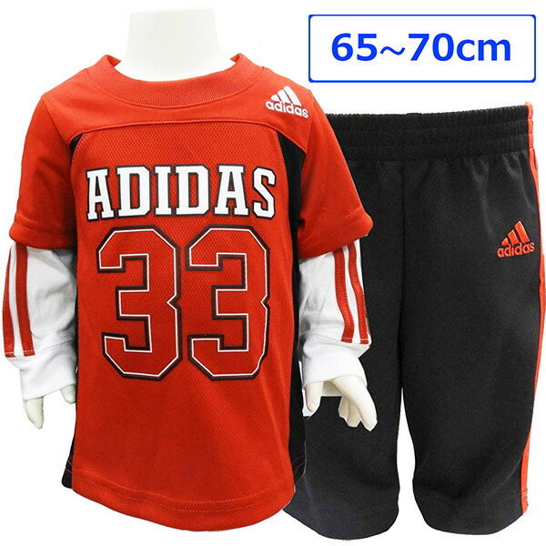 送料無料adidasアディダスジャージジャージ上下ベビージャージ男の子ジャージ6ヶ月65cm70cmレッド赤ブラック黒【アメリカ買付商品】【SP10】