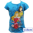 【訳あり】Disney ディズニー プリンセス 子供用Tシャツ 半袖 キッズ - プリンセス ブルー 115cm