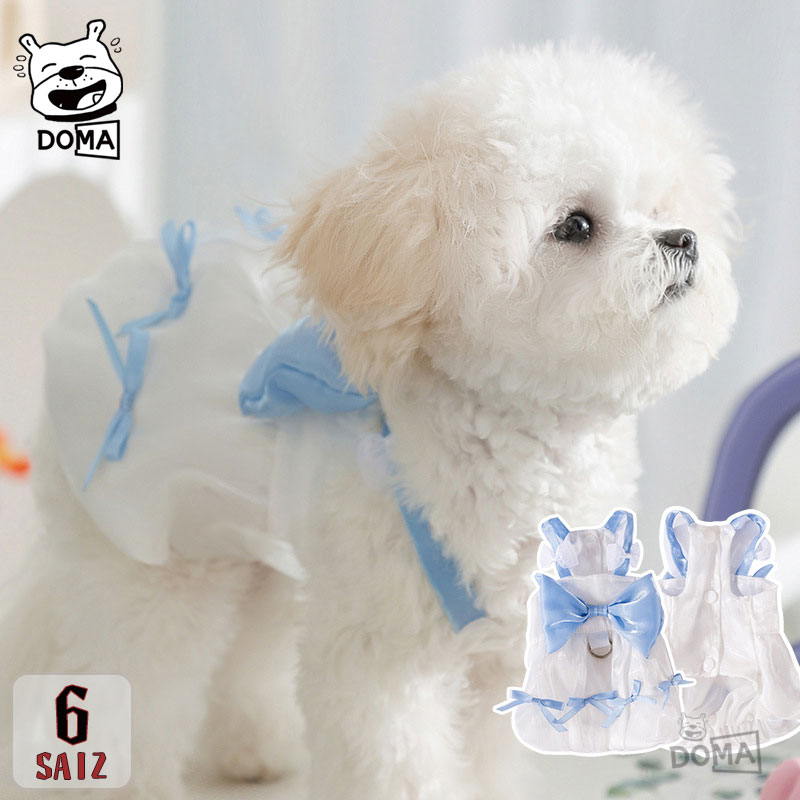 【全商品ポイント5倍】犬服 夏 ワンピース ウェアハーネス リボン 簡単装着 涼しい 可愛い 犬用 胴輪 けん引 おしゃれ かわいい 人気 お揃い 女の子 男の子 小型犬 プレゼント インスタ映え トイプードル チワワ